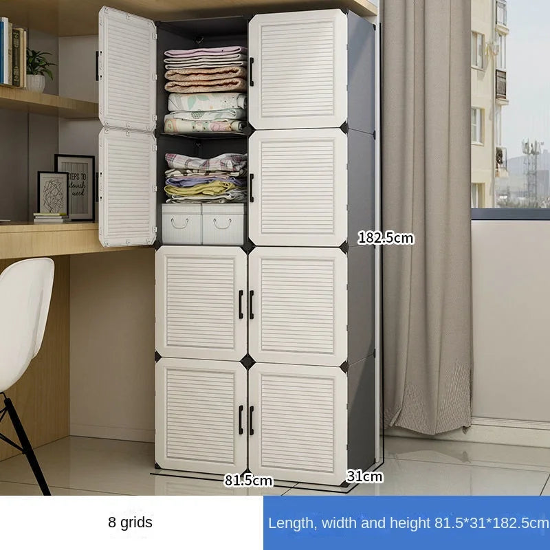 Simplicity Household Bedroom Dustproof Clothes Cabinets For Plastic Assemble Storage Rack Foldable Multilayer Wardrobe Furniture