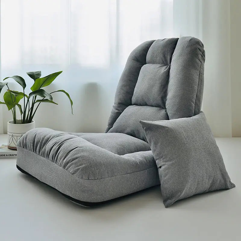 Folding Lounger Home Balcony Living Room Folding Chair Leisure Balcony Lazy Sofa Tatami With Pillow Modern Backrest Deck Chair