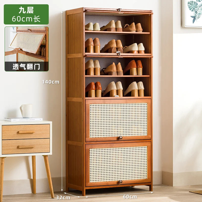 Wooden Horse Man Shoe Rack Shoe Cabinet Home Door outside Simple Storage Dormitory Economical Indoor Beautiful Bedroom Dustproof