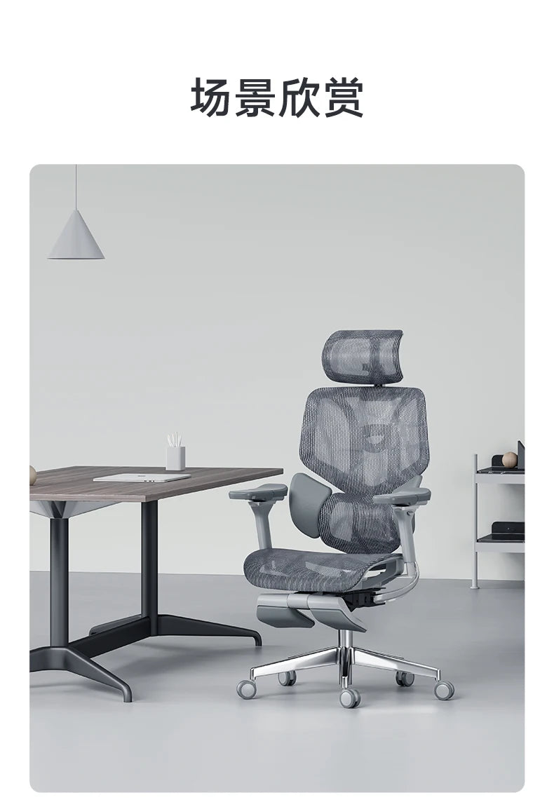 Black and white tone E3 three-zone waist protection ergonomic chair office computer chair