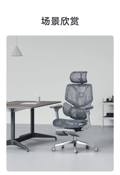 Black and white tone E3 three-zone waist protection ergonomic chair office computer chair