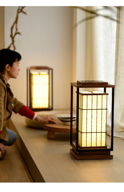 zq Desk lamp, Japanese living room, retro floor lamp, Zen tea room, study, home stay restaurant, landscape lamp