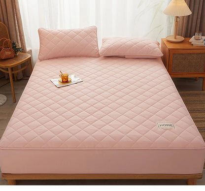 Cotton Thicken Quilted Mattress Cover Anti-bacterial Mattress Protector Topper Pad Soft Fitted Sheet Not Including Pillowcase