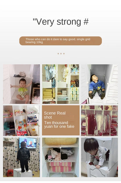 Household Bedroom Dustproof Clothes Cabinets Plastic Collapsible Durable Storage Rack Of Foldable Simplicity Wardrobe Furniture