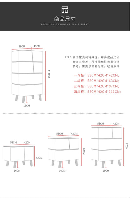 yj Nordic Style Chest of Drawers Modern Minimalist Tempered Glass Fashion Locker Storage Cabinet