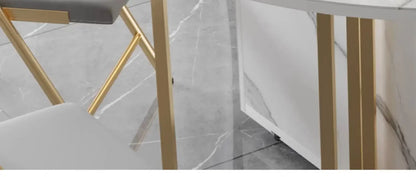 1.4 and 1.6 M Rectangular Folding Table Small Apartment Dining Table Multi-Functional Retractable Dining Table and Chair