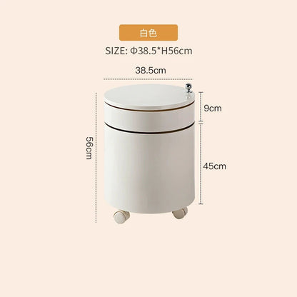 Nordic Furniture, Creative Nightstands, Bedroom Cabinets, Bedside Tables, multifunctional Locker Cart,Round Revolving Side Table
