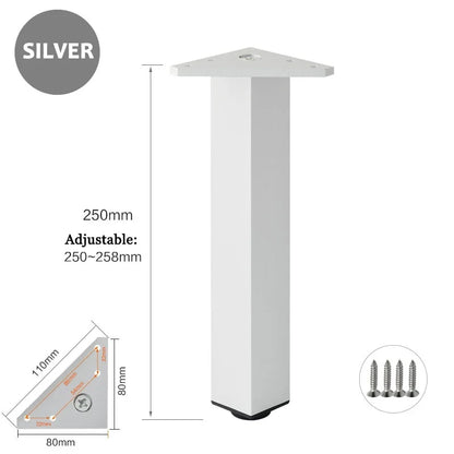 4PCS Furniture Leg Aluminum Triangular Square Sofa Leg with Screw Thickening Metal Furniture Feet Bathroom Cabinet Coffee Table