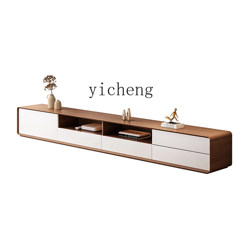 HYP Simple TV Cabinet Coffee Table Combination Nordic Set Modern Living Room Floor Cabinet Large and Small Apartment Type