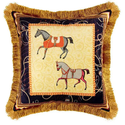 Luxury Pillow Case Horse Pattern Double Sided Velvet Hug Pillowcase Sofa Office Living Room Car Decoration Cushion Cover 45*45cm