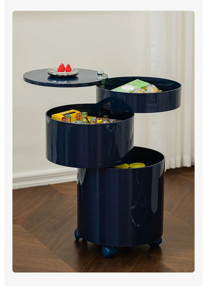 Nordic Furniture, Creative Nightstands, Bedroom Cabinets, Bedside Tables, multifunctional Locker Cart,Round Revolving Side Table