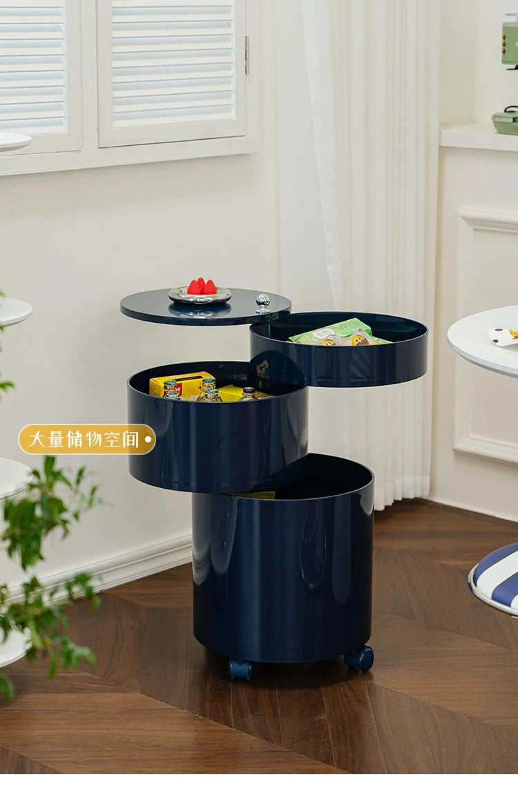 Nordic Furniture, Creative Nightstands, Bedroom Cabinets, Bedside Tables, multifunctional Locker Cart,Round Revolving Side Table
