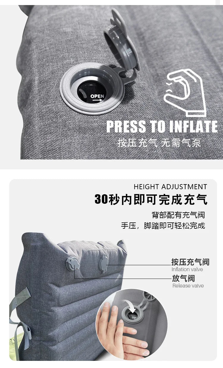 Outdoor Camping Inflatable Folding Seatings Picnic Beach Leisure Portable Cushion Backrest Lying Chair Air Cushion Chairs