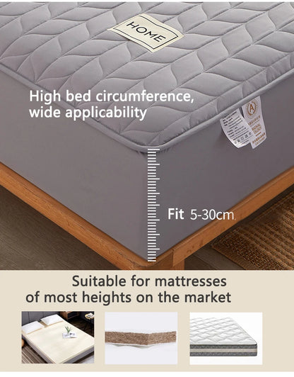 Cotton Thicken Quilted Mattress Cover Anti-bacterial Mattress Protector Topper Pad Soft Fitted Sheet Not Including Pillowcase