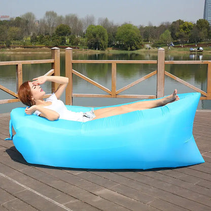 Outdoor Portable Air Sofa Lazy Inflatable Bed Air Mattress Single Person Sleeping Bag Lunch Bed Fast Inflatable Seatings