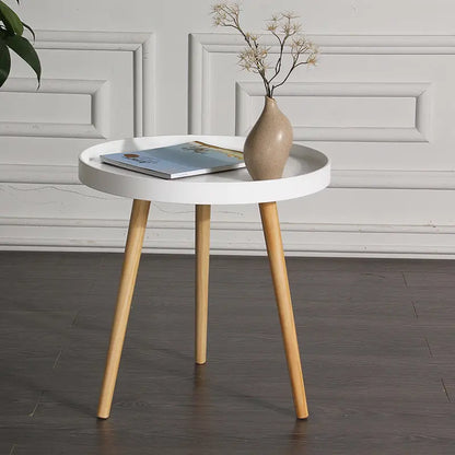 Nordic Furniture Small Coffee Tables Family Modern Balcony Live Room Bedroom Sofa Side Corner Movable Tray Round Table Assembly
