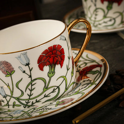Russian Royal Porcelain Lomonosov Cartoon Rabbit Gold Plated Bone China Coffee Cup and Saucer Gift Box Gift Coffee Cup Set
