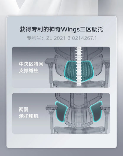 Black and white tone E3 three-zone waist protection ergonomic chair office computer chair