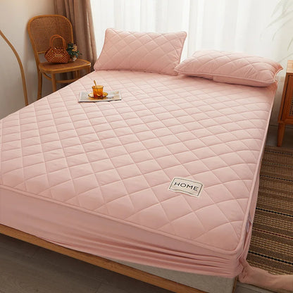 Cotton Thicken Quilted Mattress Cover Anti-bacterial Mattress Protector Topper Pad Soft Fitted Sheet Not Including Pillowcase