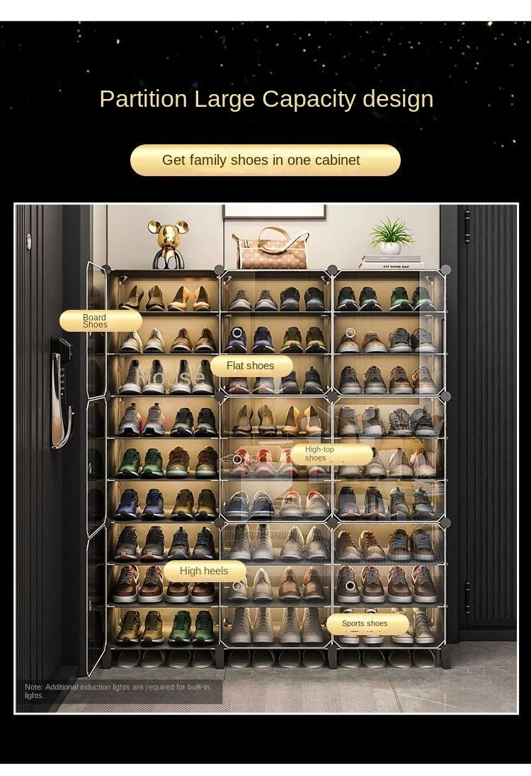 Shoe Rack Cabinets Shelf Shoes Storage Organizer Cupboards Furniture Hallway Entrance Multiple Layer Dustproof Cover Transparent