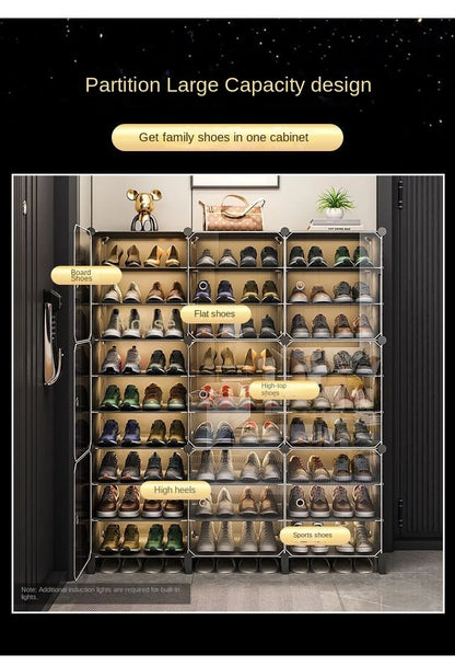 Shoe Rack Cabinets Shelf Shoes Storage Organizer Cupboards Furniture Hallway Entrance Multiple Layer Dustproof Cover Transparent