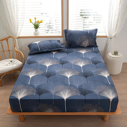 1pc 100% polyester printing bed mattress set with four corners and elastic band sheets hot sale(pillowcases need order)
