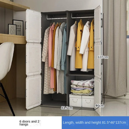 Simplicity Household Bedroom Dustproof Clothes Cabinets For Plastic Assemble Storage Rack Foldable Multilayer Wardrobe Furniture