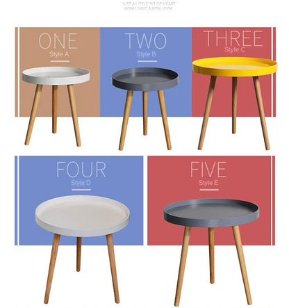 Nordic Furniture Small Coffee Tables Family Modern Balcony Live Room Bedroom Sofa Side Corner Movable Tray Round Table Assembly