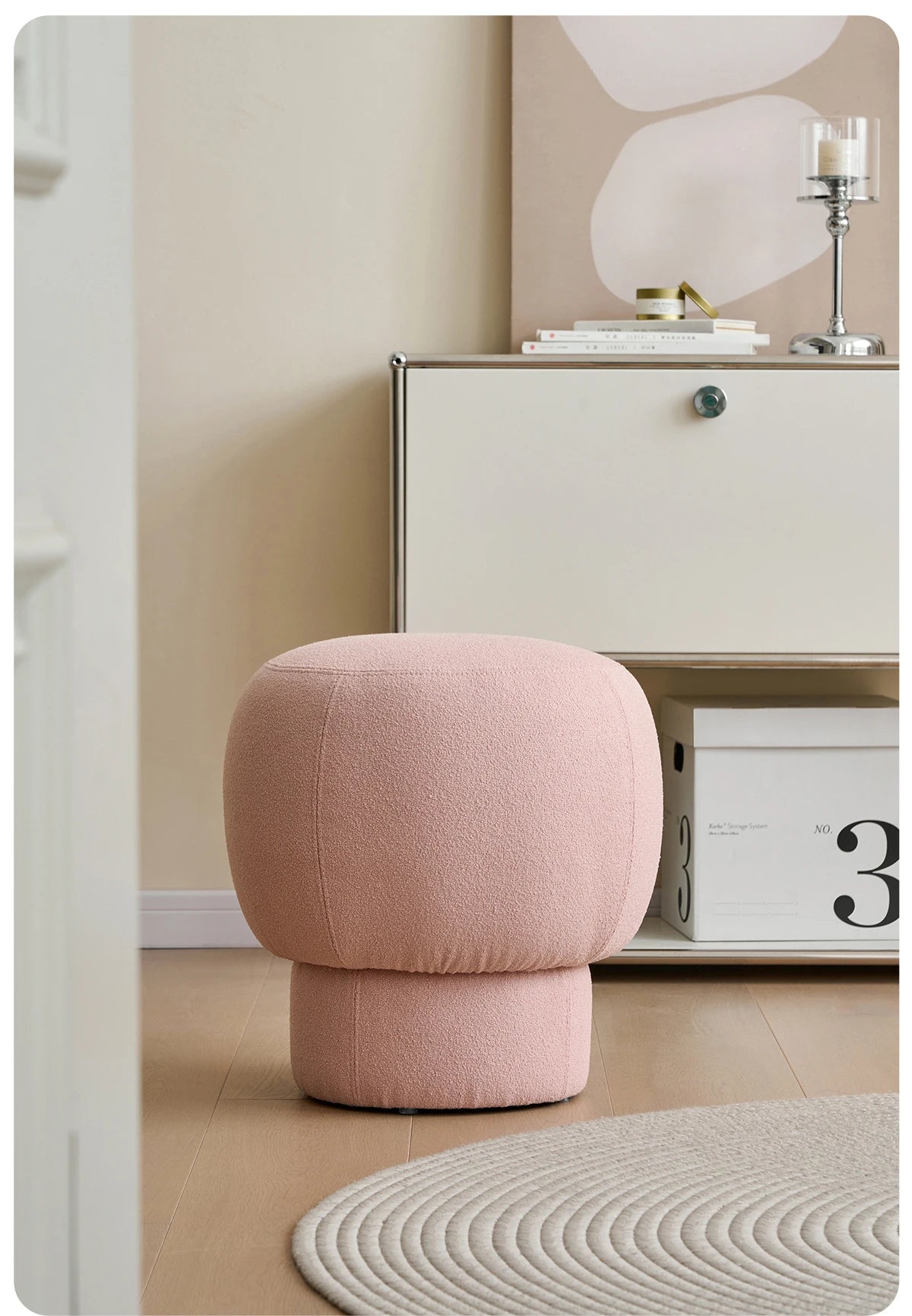 Nordic Furniture, Living Room Sofa Stools, Bedroom Dressing Stool, Porch Shoe Changing Stool, Circular Mobile Seat,Leisure Chair