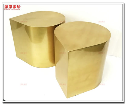 Fresh Four-Leaf Clover Tea Table Tear Drop Coffee Table Brushed Bronze Craft Adler Shaped Sofa Side Table