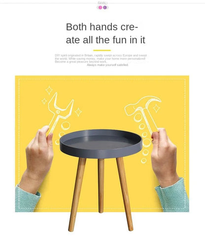 Nordic Furniture Small Coffee Tables Family Modern Balcony Live Room Bedroom Sofa Side Corner Movable Tray Round Table Assembly