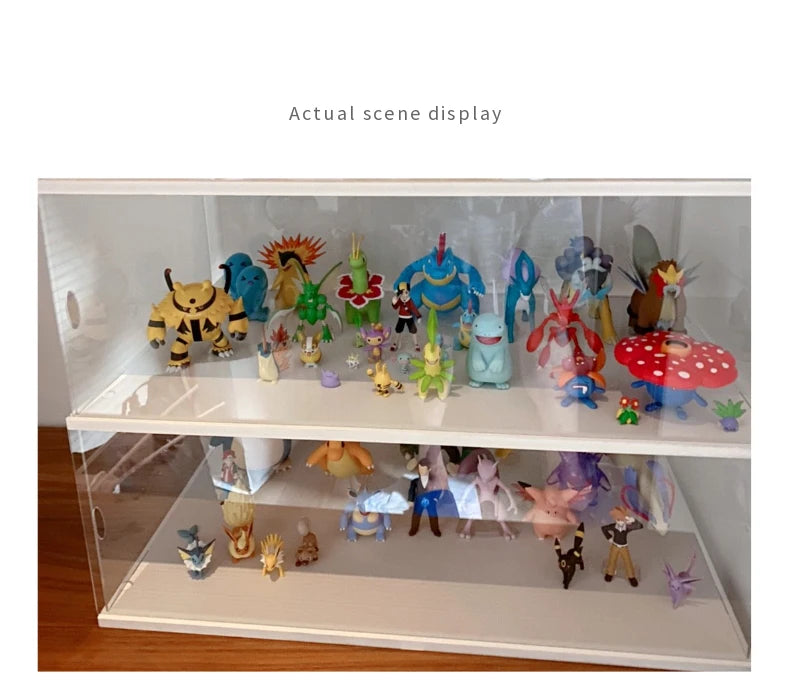 Acrylic Display Case w/h Door Countertop Organizer Dustproof Showcase for Figure/Toy/Collectibles/Gundam/Car/Model/Lego/BlindBox