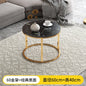 Round Tea Table Living Room Coffee Tables Marble Texture Wooden Combination Furniture Durable Table 70CM 50CM 80CM 60CM