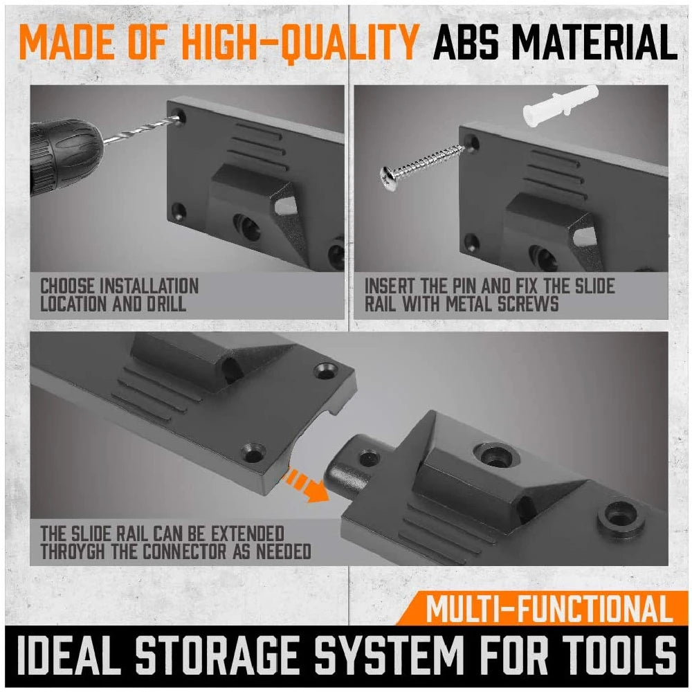 64 Inch Adjustable Storage System Wall Mount Garden Tool Organizer Tool Hangers for Mop Broom Holder Shovel Rake Broom