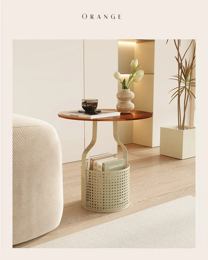 Home online celebrity simple sofa, small round table, living room glass, small coffee table, small bedside table.