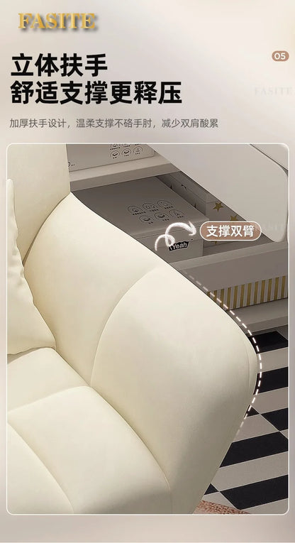 Comfortable and long-lasting computer chair, home backrest, study desk chair, girl bedroom makeup chair