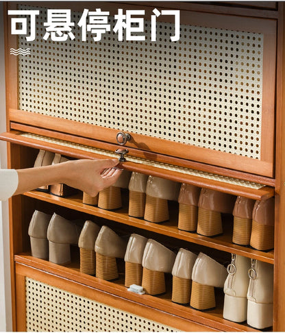 Wooden Horse Man Shoe Rack Shoe Cabinet Home Door outside Simple Storage Dormitory Economical Indoor Beautiful Bedroom Dustproof