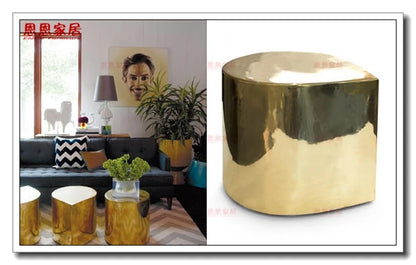 Fresh Four-Leaf Clover Tea Table Tear Drop Coffee Table Brushed Bronze Craft Adler Shaped Sofa Side Table
