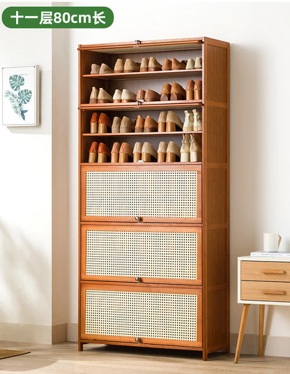 Wooden Horse Man Shoe Rack Shoe Cabinet Home Door outside Simple Storage Dormitory Economical Indoor Beautiful Bedroom Dustproof