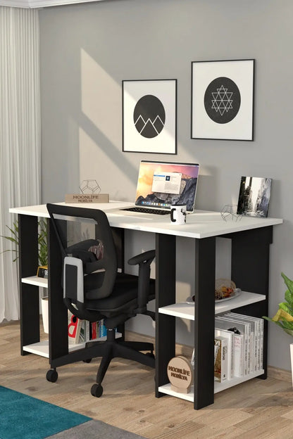 Hypo Bookshelf Study Desk Black computer desk book shelves office furniture quality decorative interior office design studying.