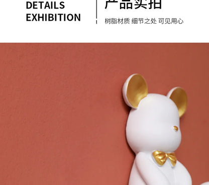 Cartoon Bear Hook Porch Key Hook Clothes Rack Wall Coat Keychain Bathroom Accessories Holder Hook Hat Clothes Display Stands