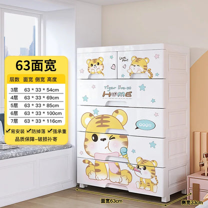 78 wide thickened plastic drawer storage cabinet, baby children's wardrobe, toys, multi-layer storage cabinet, chest of drawers