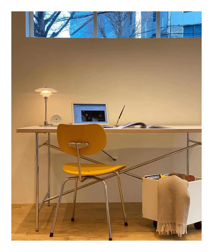 DPstudio vintage simple desk, stainless steel rectangular dining table, blogger, same conference table Bauhaus