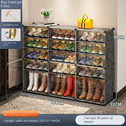 Shoerack Cabinet Shoe Rack Storage Organizer Shelf Shoes Entrance Hallway Furniture Cupboards Splicing Dustproof Transparent Box
