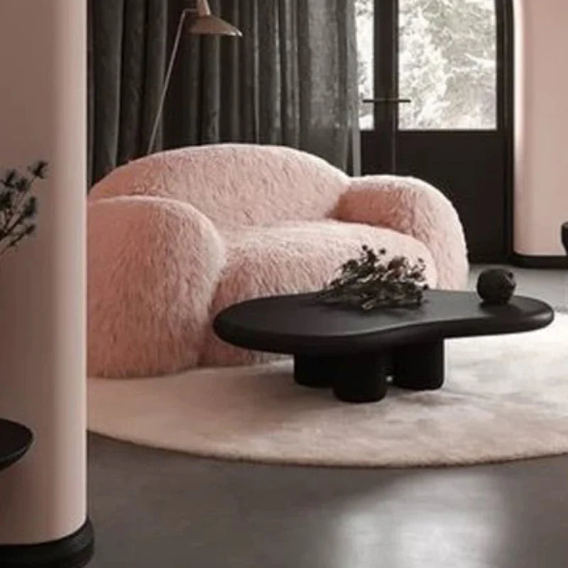 Relax 3 Seater Sofa Stretch Living Room Unusual Modern Couch Pink Lazy Designer Curved Ergonomic Canape Salon Home Furniture