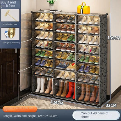 Shoerack Cabinet Shoe Rack Storage Organizer Shelf Shoes Entrance Hallway Furniture Cupboards Splicing Dustproof Transparent Box