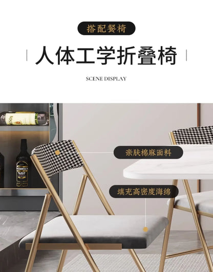 1.4 and 1.6 M Rectangular Folding Table Small Apartment Dining Table Multi-Functional Retractable Dining Table and Chair