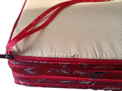 Chinese Flower and Birds Seat Cushions with Ties, Dining Chair Pads, Silk Satin, Non-Slip Sitting Mat, Custom, Fine