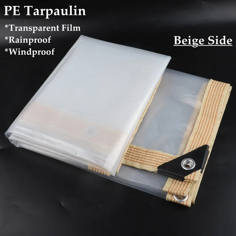 New Transparent PE Tarp Gazebo Canopy Awnings Outdoor Garden Succulent Plants Rainproof Cloth Keep Warm Tarpaulin