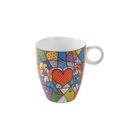 German Blue Cat European Creative Mini Ceramic Coffee Cup Tea Cups and Saucer Sets  Coffee Cup  Cute Cup  Teacup Mug